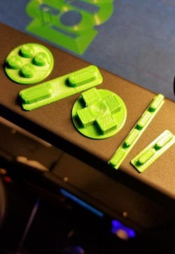 PiGrrl 2 Gamepad Buttons Gamepad Buttons 3D printed out of green tpu filament